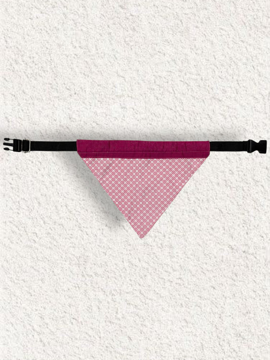 Pet Accessories Pink & Magenta Geometric Print Adjustable Dog Bandana