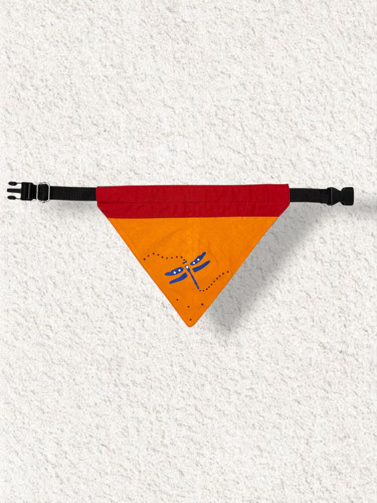 Pet Accessories Orange & Red Dragonfly Print Adjustable Dog Bandana