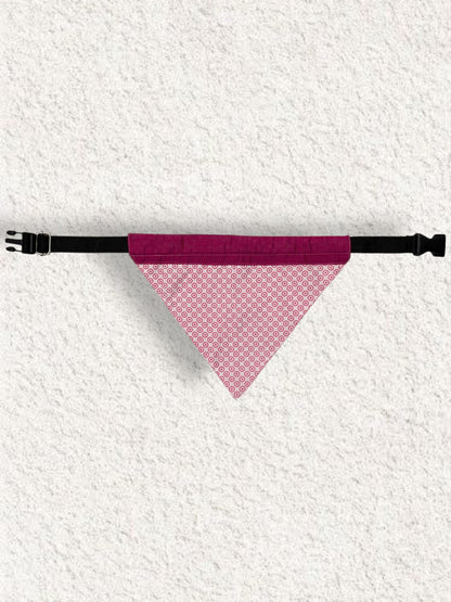 Pet Accessories Pink & Magenta Geometric Print Adjustable Dog Bandana