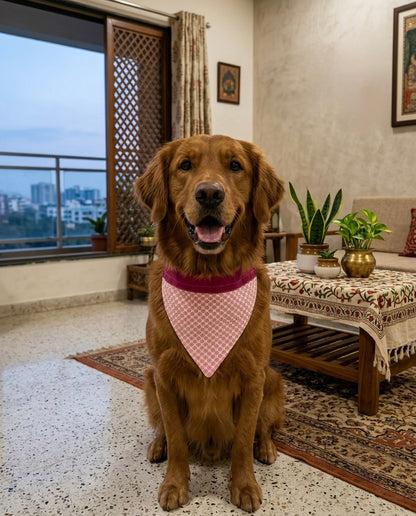 Pet Accessories Pink & Magenta Geometric Print Adjustable Dog Bandana (Copy)