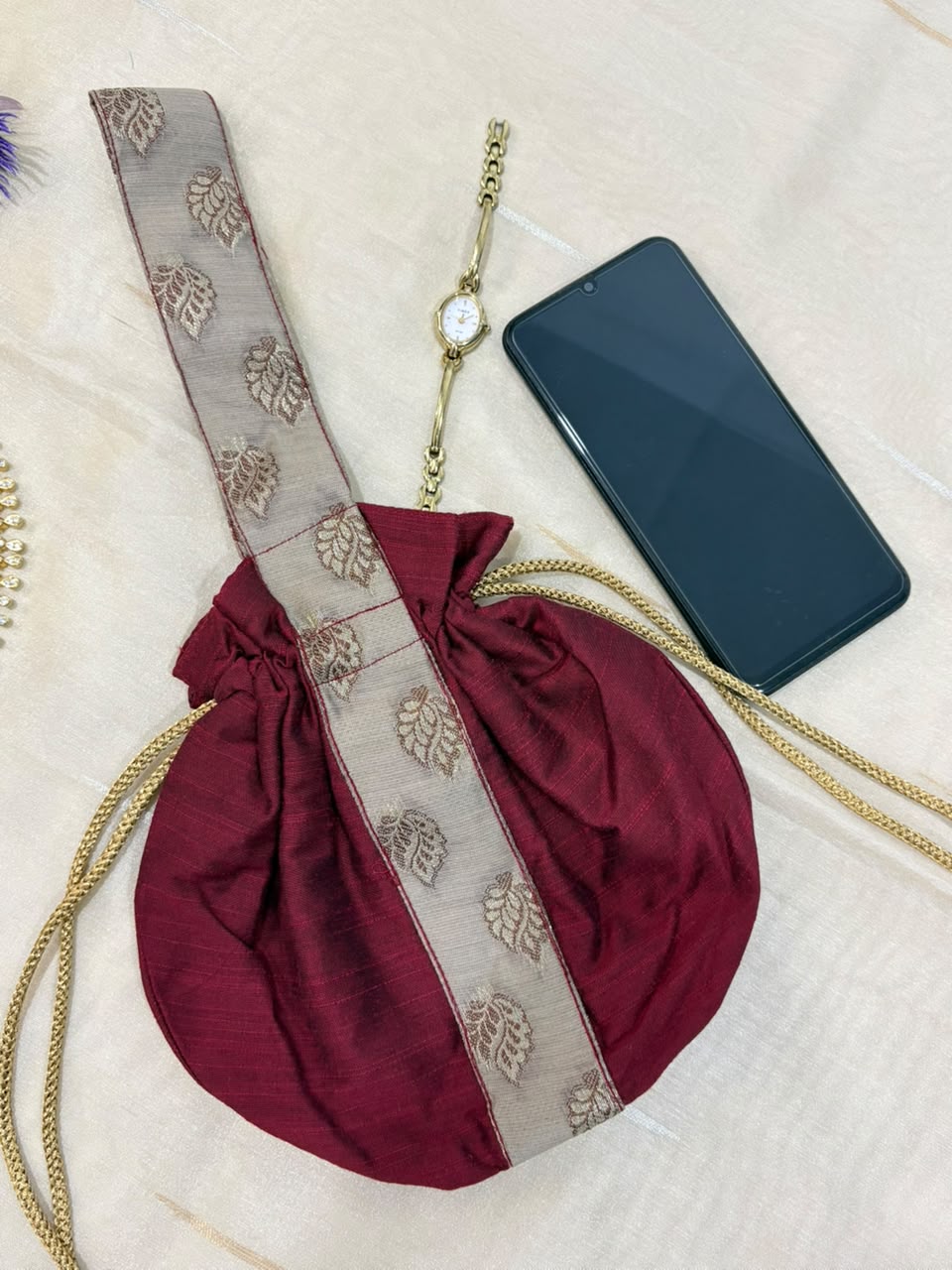 Royal Maroon Potali Bag TradzEco