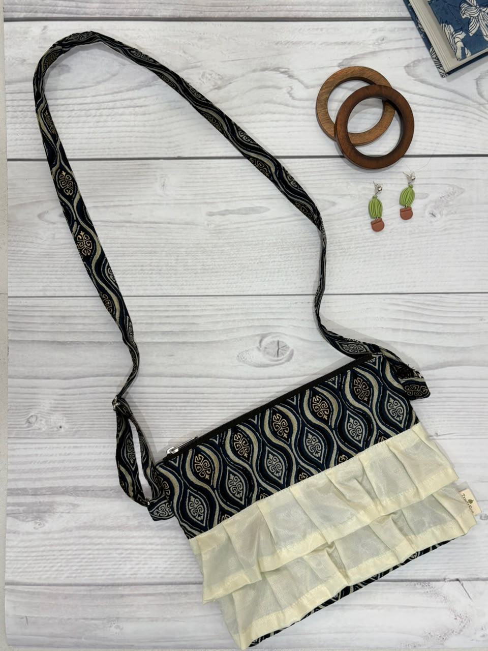 Indigo Pearl Skirt Sling Bag TradzEco