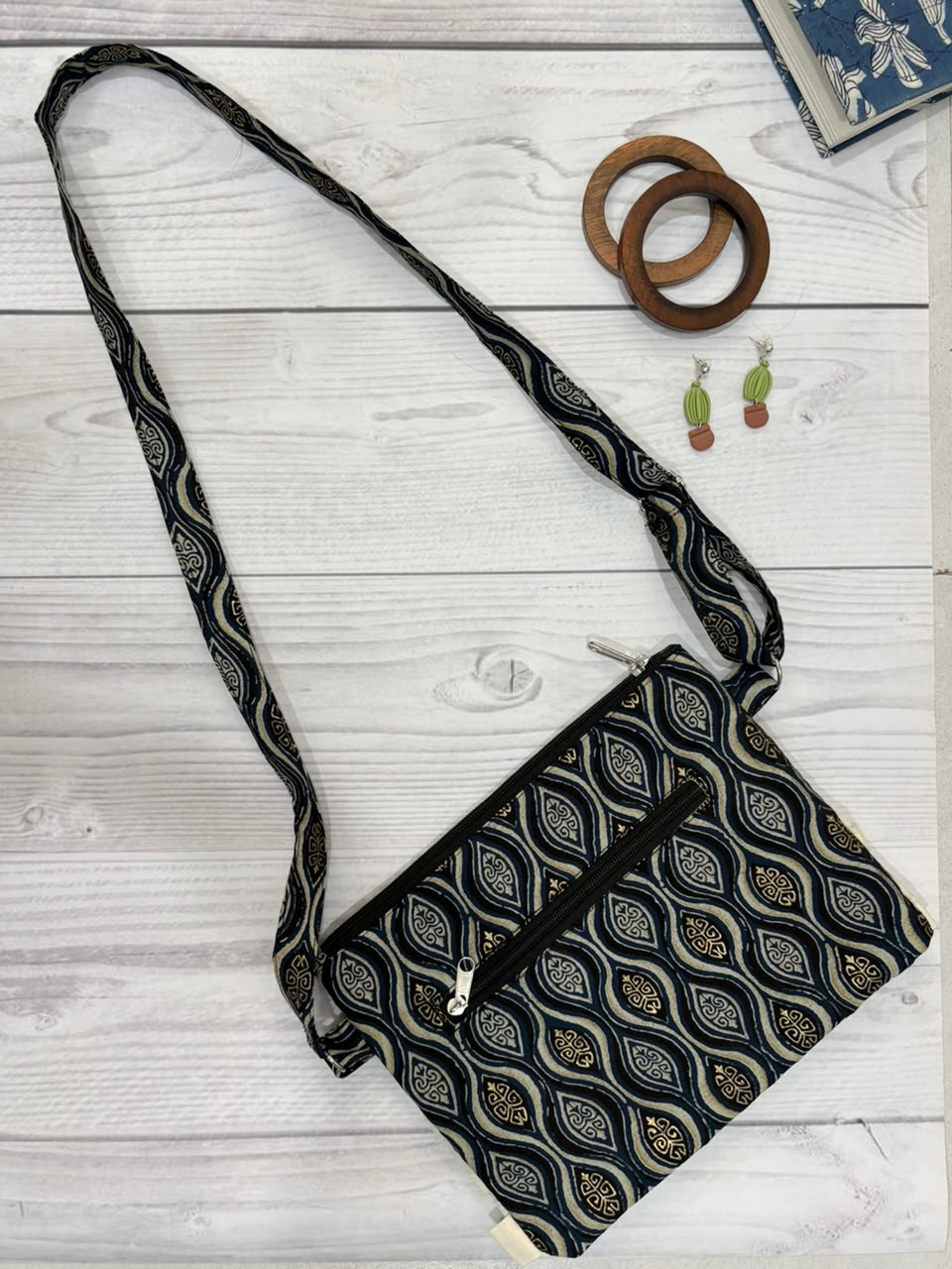 Indigo Pearl Skirt Sling Bag TradzEco
